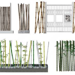 新中式竹子屏风3D模型下载